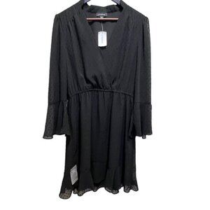 Le Chateau Black Skater Dress Size Medium Feminine Sheer Balletcore Romantic